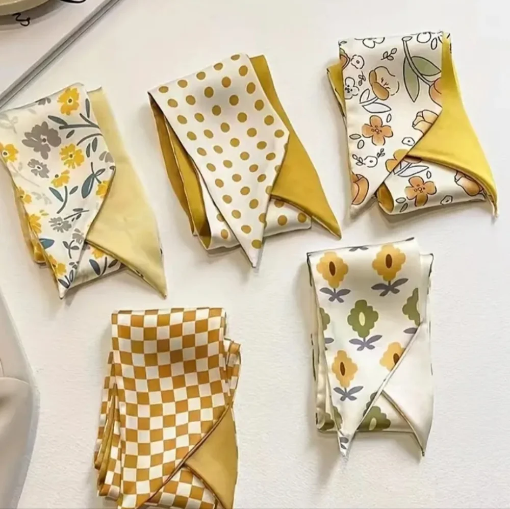 5 pcs. Satin Printed Twillys/Scarves - Picture 2 of 7